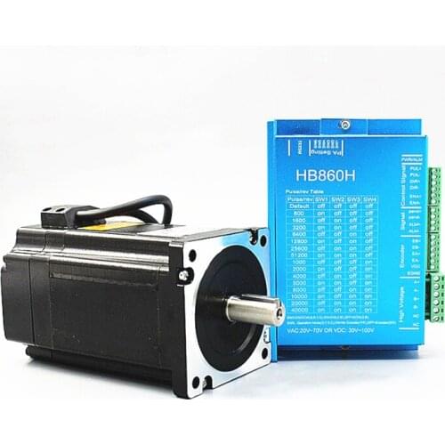 86 Hybrid Closed-Loop Motor Driver kit High Speed 86HB250-156BJ 12.5N.m Motor + HB860H Driver with 1000 line Encoder