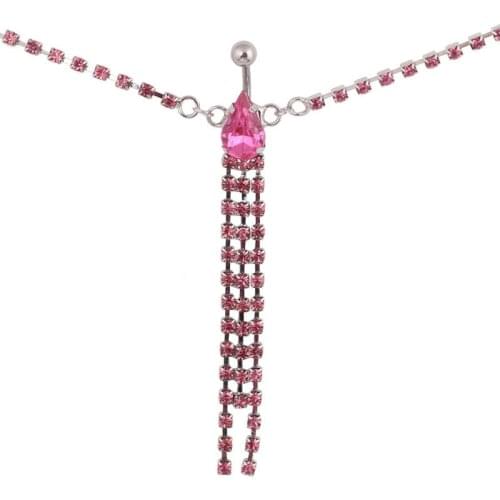 Pretty Crystal Gem Chain Dangle Multilayer Sequins Tassel Belly Chain Boho Bohemian Shimmy Belt Dance Waist Chain Body Jewelry