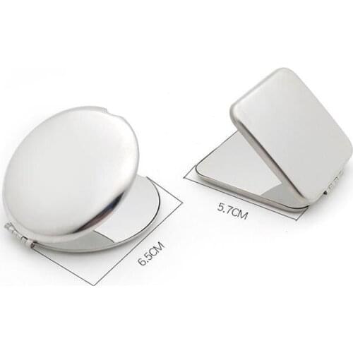 Square round Compact Mirror Silver Blank Pocket Magnifying Cosmetic Makeup Mirror Wedding Favors Gift SN3169