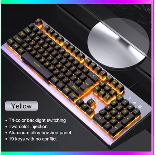 Mechanical Keyboards RGB Edition Mechanical Keyboard 104 keys Blue Switch Gaming Keyboards for Tablet Desktop English sticker