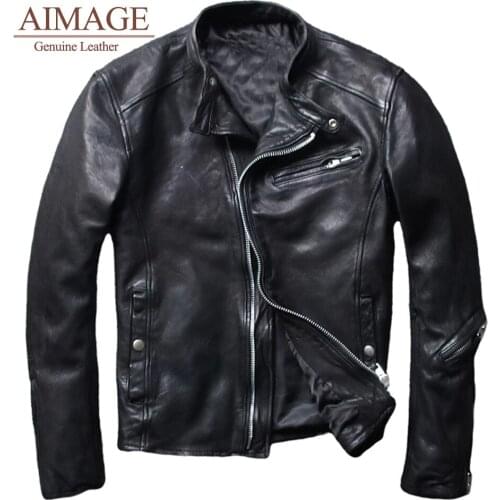 100% Real Sheepskin Coat Men Autumn Winter Clothing 2021 new Streetwear Natural Genuine Leather Jacket Fit Moto Biker PY129