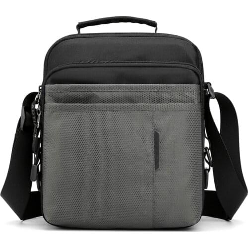 Men Bag Nylon Waterproof Patchwork Shoulder Bag Fashion Multi-pocket Travel Messenger Bag Versatile Zip Soft Wallet And Handbag