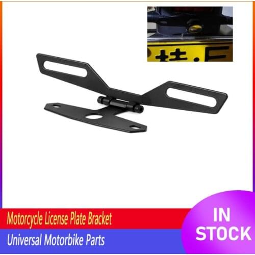 NEW Motorcycle License Plate Bracket Taillight Fixed Folding Number Plate Frame Holder Light Mount Universal Motorbike Parts