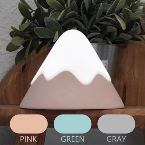 New Exotic Snow Mountain Voice Control Sensor USB Charging LED Night Light Christmas Decoration Children Bedroom Gift Night Lamp