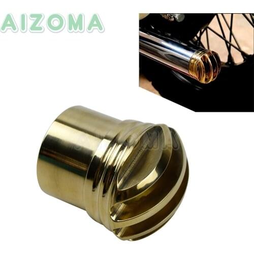 Solid Brass Motorcycle 1 3/4" Grilled Exhaust Muffler Pipe End Tips Plug For Yamaha Harley Cafe Racer Cruisers Bobber Custom