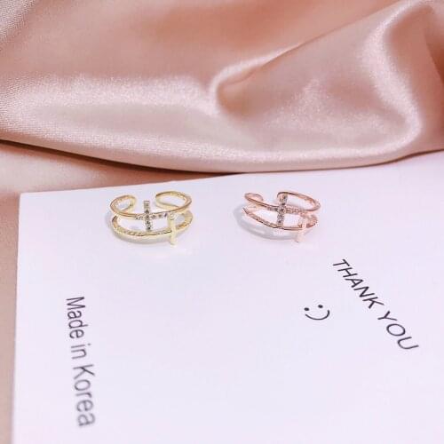 Whole Real 925 Sterling Silver Luxury 2 Layers Openable Rings Dazzling Moissanite Charming Double Cross Ring Women Fascinating