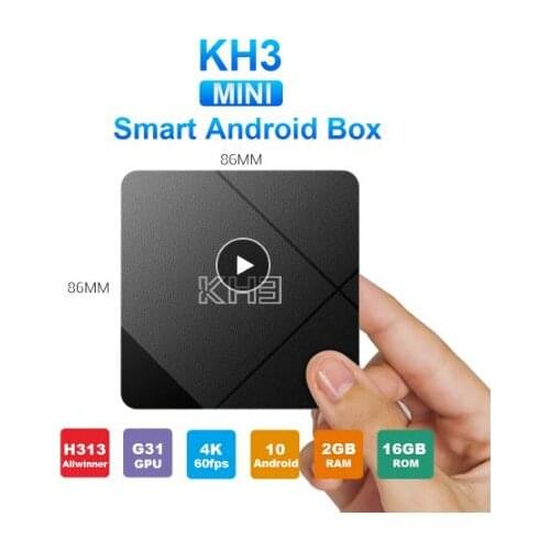 10pcs Android 10.0 Mecool KH3 Android TV Box 2GB 16GB Allwinner H313 Quad Core 2.4G WiFi 100M LAN HDR 3D Smart TV Box VS X96Q
