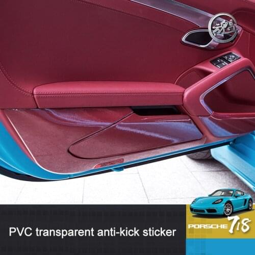 QHCP 6Pcs/Set Car Door Side Edge Protection Film PVC Anti-kick Stickers Special For Porsche 718 Auto Accessories Car Styling