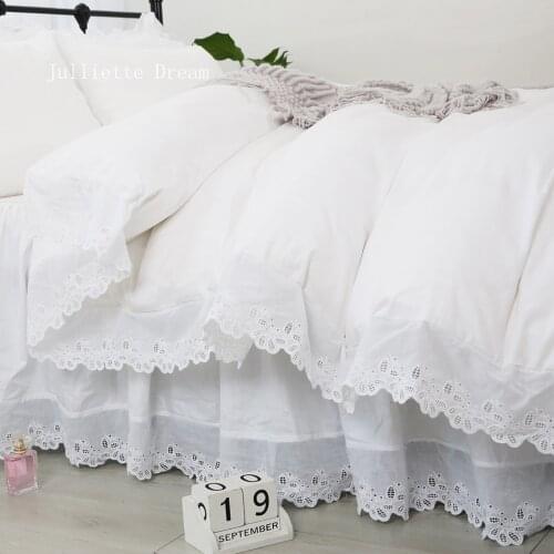 Super elegant bedding set ruffle lace king size bedding set Luxury bedding sets duvet cover home quilt case bed sheet set new