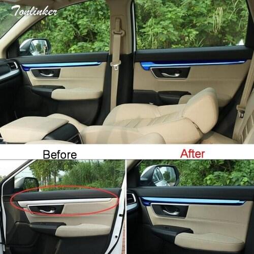 Tonlinker Cover Stickers for Honda CRV 2017-18 Car Styling 4 PCS stainless steel up the door handle decoration cover stickers