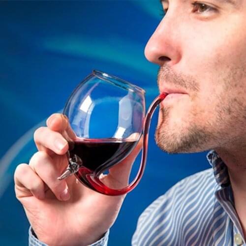 Creative Mini Red Wine Decanter Lead-free Glass Water Mug Beverages Cup Bar Whiskey Cocktail Cups Drinkware Stylish Straw Cup