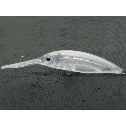 WLure 7.6cm Deep Diving Minnow Lightweight Unpainted Crankbait Bodies 10 per Set for customize Lure Painting UPM514