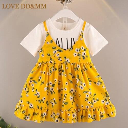LOVE DD&MMGirls Clothing Dresses 2021 Summer New Wild Fashion Princess Cute Harness Small Floral Dress