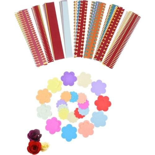 10PCS/1 Bag Colorful Origami DIY Paper Flower Quilling Paper Strips Hand Craft DIY