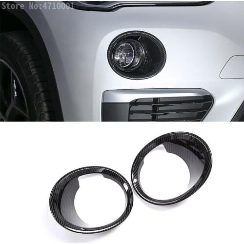 2pcs Carbon Fiber Style Front Fog Light Lamp Cover Trim Car Accessories For BMW X1 F48 2016-2018 Accessories