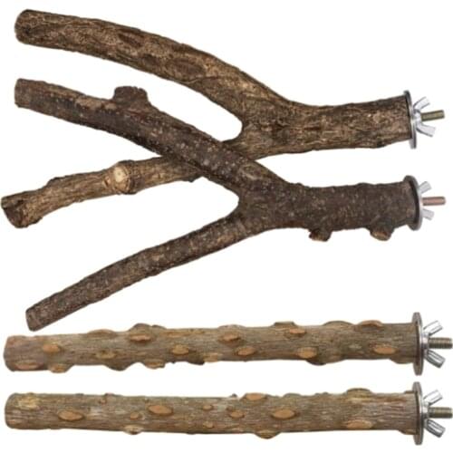 4Pcs Bird Parrot Perch Chew Bite Toys Claw Grinding Prickly Wood Training Play Stand Platform Cage Accessories Bird Supplies