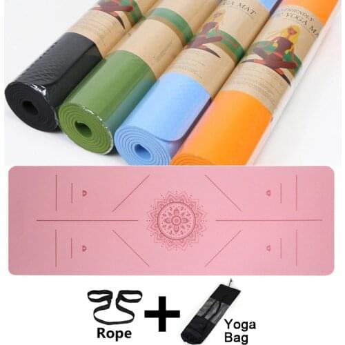 6mm TPE Yoga Mat With Position Line Exercise Mat Fitness Gymnastics Mats Non-slip Beginner Sport Carpet Pads Women Mats Yoga