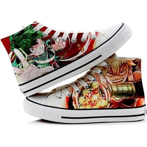 Anime Cos My Hero Academia Students Tees Daily Casual Canvas Shoes Boku no Hero Bakugou Katsuki Todoroki Shoto Plimsolls