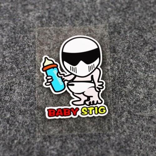 CDCOTN 1PCS 11x8.2cm 3D Cartoon Stickers BABY in CAR Car Warning Stickers Sign Baby on Board Funny Car Rear Windshield Decals