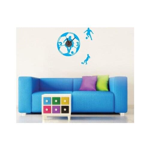 Football clock Sticker Bedroom Living Room Home DIY Removable Mural PVC Decal custom removable waterproof