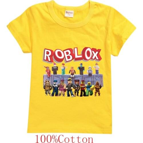 Childrens Summer Short-sleeved T-shirt Roblox Game Cartoon Pattern for Boys and Girls Kids Sport Tops Teen Multicolor Clothing