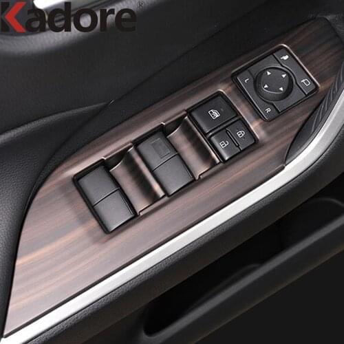 For Toyota RAV4 RAV 4 2019 2020 2021 Carbon Fiber Window Lift Control Switch Panel Cover Trim Car Interior Accessories 4pcs