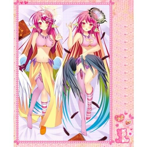 Anime Cartoon No Game No Life Double-Sided Bolster Hugging Pillow Case Pillow Cover Pillowcase Peach Skin 2 Way No.11119