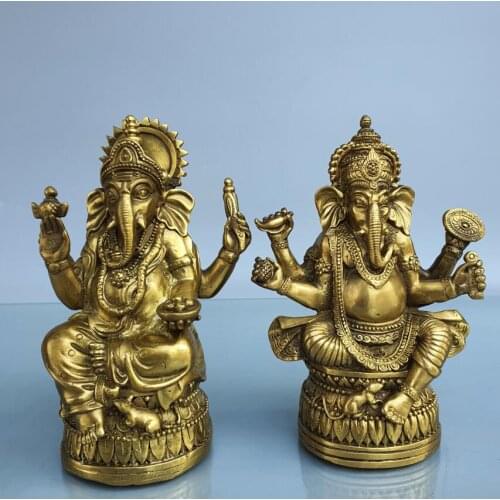 China brass Elephant God crafts statue