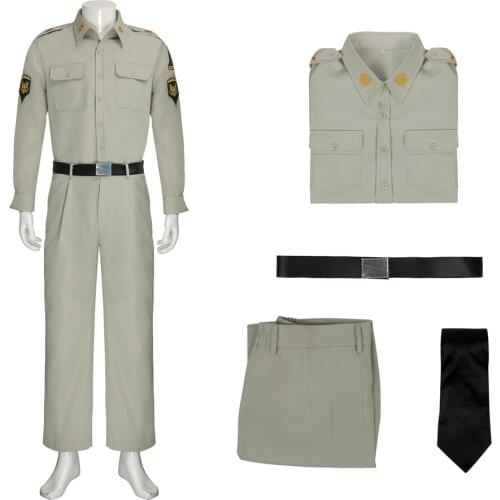 Movie Blue Hawaii Chad Gates Cosplay Costume The King Elvis Presley US Soldier Uniform with Belt Tie Halloween Cosplay Outfits