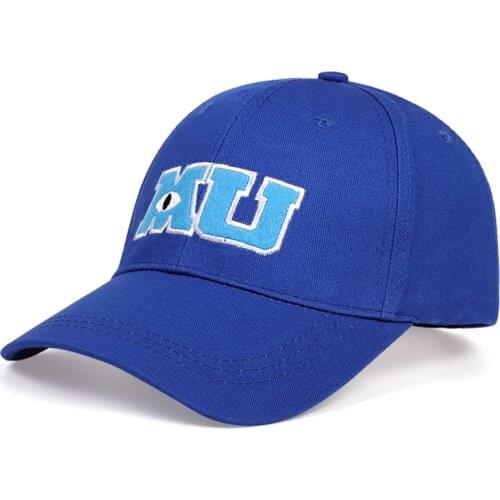 Fashion men baseball cap Monsters University Sullivan Sulley Mike MU Letters Embroidery Caps Blue Hat Sun Hats snapback hats