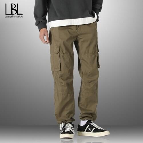 Mens Casual Pants Military Tactical Joggers Cargo Pants Male Fashions Solid Camouflage Multi-Pockets Trousers High Quality New