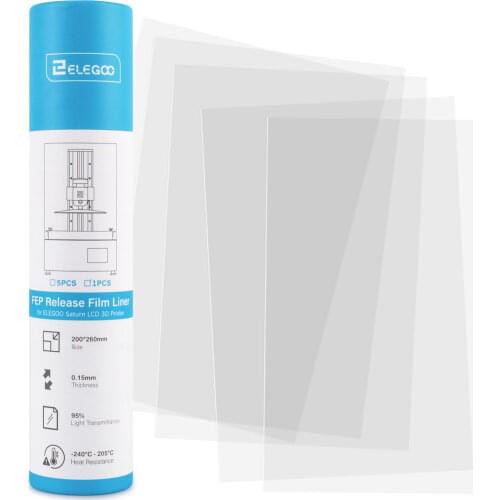 ELEGOO 5PCs Release Films Set for SATURN LCD 3D Printer 200mm*260mm 0.15mm Thickness SATURN FEP 3D Printer Parts Filament