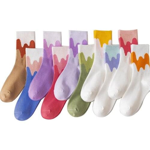 5 pairs/lot Pure Cotton Colorful Athletic Sport Short Socks Women Girl Compression Harajuku Breathable Travel Socks