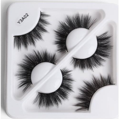 New 3 pairs natural false eyelashes fake lashes long makeup 3d mink lashes extension eyelash mink eyelashes for beauty tools