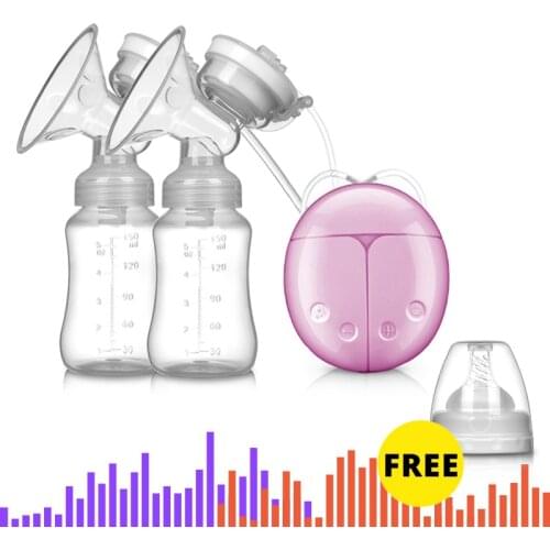 New Single or Double Electric Breast Pumps electric Powerful Nipple Suction USB Electric Breast Pump with baby milk two bottle