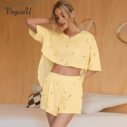 Printed Casual And Comfortable Ladies Short-Sleeved Tops And Shorts Home Clothing Suits Fashion Clothes 2021Summer New Style