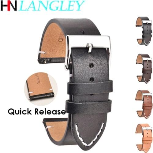 New Style Genuine Leather Watch Band Strap for Samsung S2/S3 Active Watch Strap Quick Release Pins 14/16/18/20/22/24mm