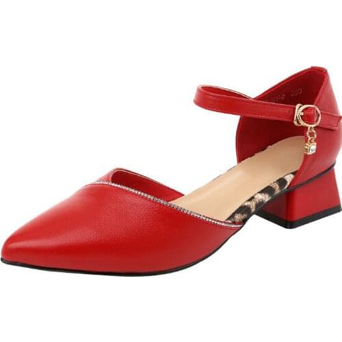 2020 New Summer Genuine Leather Sandals Elegant Charm Pointed Sandals Womens Sandals Large Sizes Non-slip Wear High Heel Sandals