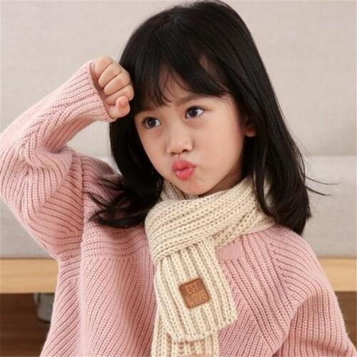 Cute Wool Winter Baby Neck Ring Scarf Baby Kids Solid Color Warm Neck Girls Children Knitted Scarf New Arrival