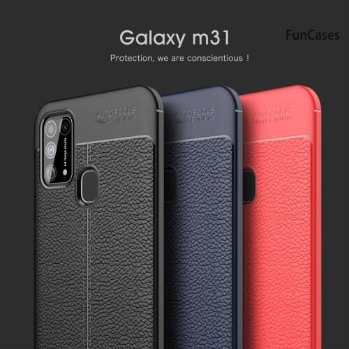 Cute Soft TPU Protector M51 Rear fingerprint Para Caso sFor Samsung Galaxy coque M51 Side Fingerprint M21 M31 M11 M01 Grid Cases