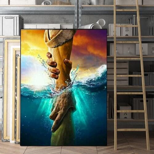 Modern Fashion Wall Art Canvas Painting Abstract Colorful Ice and Fire Hand Pictures for Living Room Bedroom Decoration Unframed