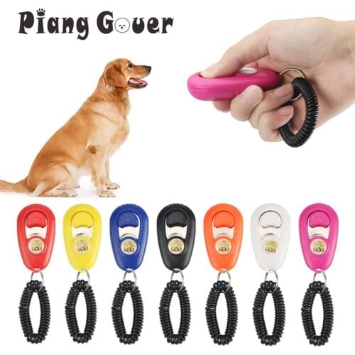 Dog Training Clicker Pet Training Clicker Cat Dog Plastic Click Trainer Wrist Strap Sound Key Chain