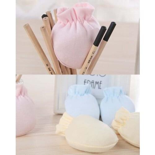 Newborn Baby Mittens 2018 New Hot Plain Solid Sky Blue Pink Gloves Warm Unisex Cotton Newborn Baby Mittens 0-3 Month