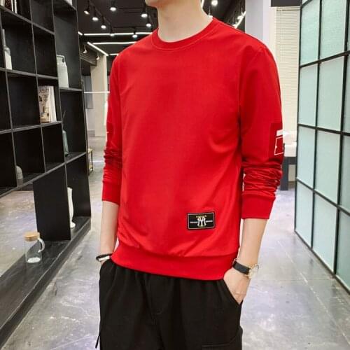 Spring autumn mens sweatershirt casual fashion young students pullover round neck long sleeve bottoming shirt sweatshirt hoodie