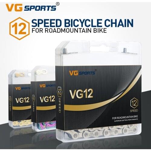 Vg Sport MTB 12 Speed Chain Silver Rainbow Titanium 12s X1 X12 1x12 System Connector Included 126L Links For Bicycle Parts