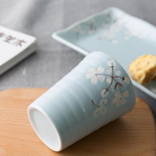 [Yuquan] Sakura Japanese Creative Ceramic Mug shui bei zi gentry feng qing Cup Milk Cup coffee mug cute cup mug enamel mug