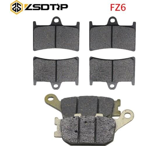 ZSDTRP For Yamaha FZ6 2007 2008 2009 3 Pairs Semi-Metal Motorcycle Front Disc Brake Pad and Rear Disc Brake Pad Set Racing