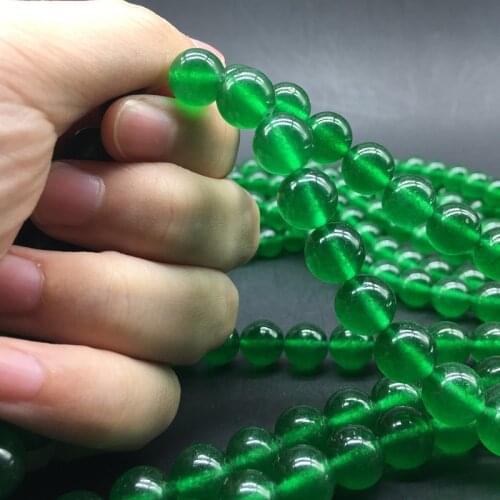 1 Strand Malay Chalcedony Beads Green Gem Round Spacer Bead For DIY Jewelry Making 4 6 8 10 12mm Charm Loose Findings Hand Made