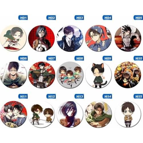 1Pcs Anime Attack On Titan Cosplay Badge Cartoon Eren Brooch Pins Collection Bags Badges For Backpacks Button Clothes