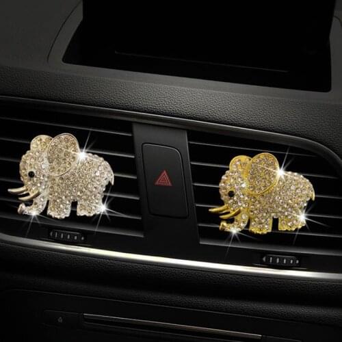 1Pc Car Accessories Aroma Vent Clip Car Smell Car Perfume Air freshener In Car Ornaments Diamond Elephant Auto Interior Decor